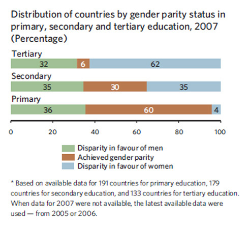 Millennium Development Goals: Variables in Education Gender Parity 2007 [Charts]