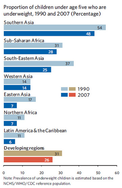 Millennium Development Goals: Child Malnutrition 2006 [Chart]
